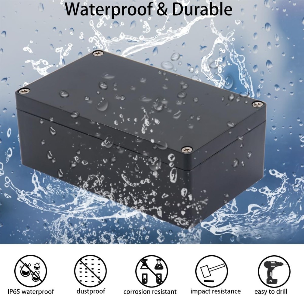 Project Box ABS Plastic Black Electrical Boxes IP65 7.87"x4.72"x2.95",