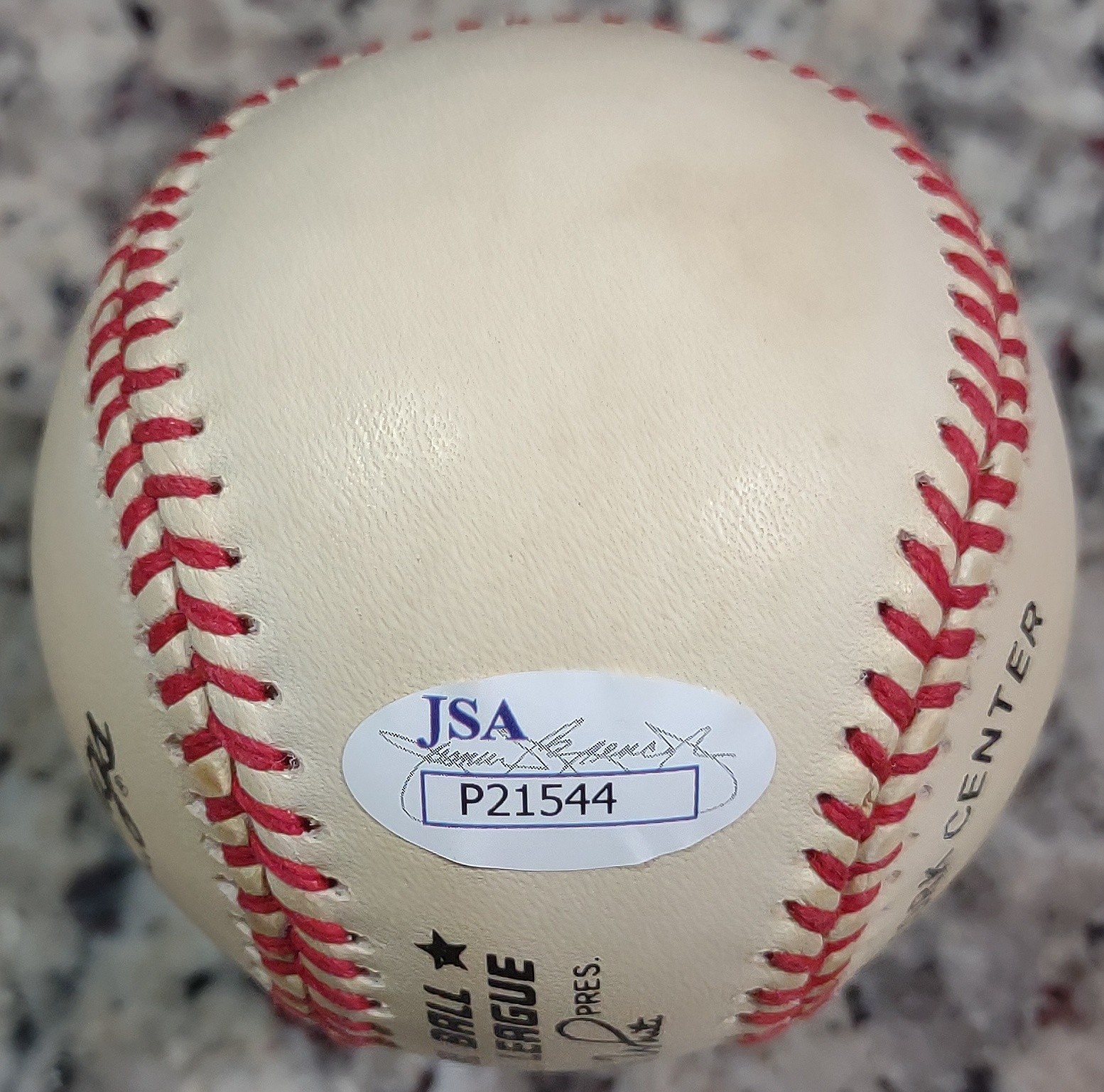 Warren Spahn Johnny Sain Signed Rawlings National League Baseball RONLB JSA COA
