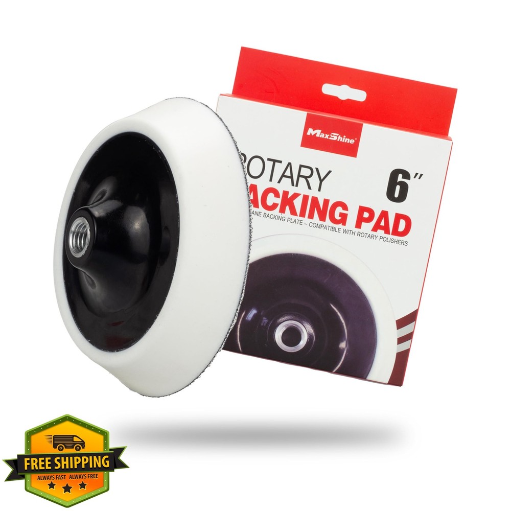Maxshine 6" Rotary Polisher Backing Pad 150mm Hook Loop 5/8" Thread