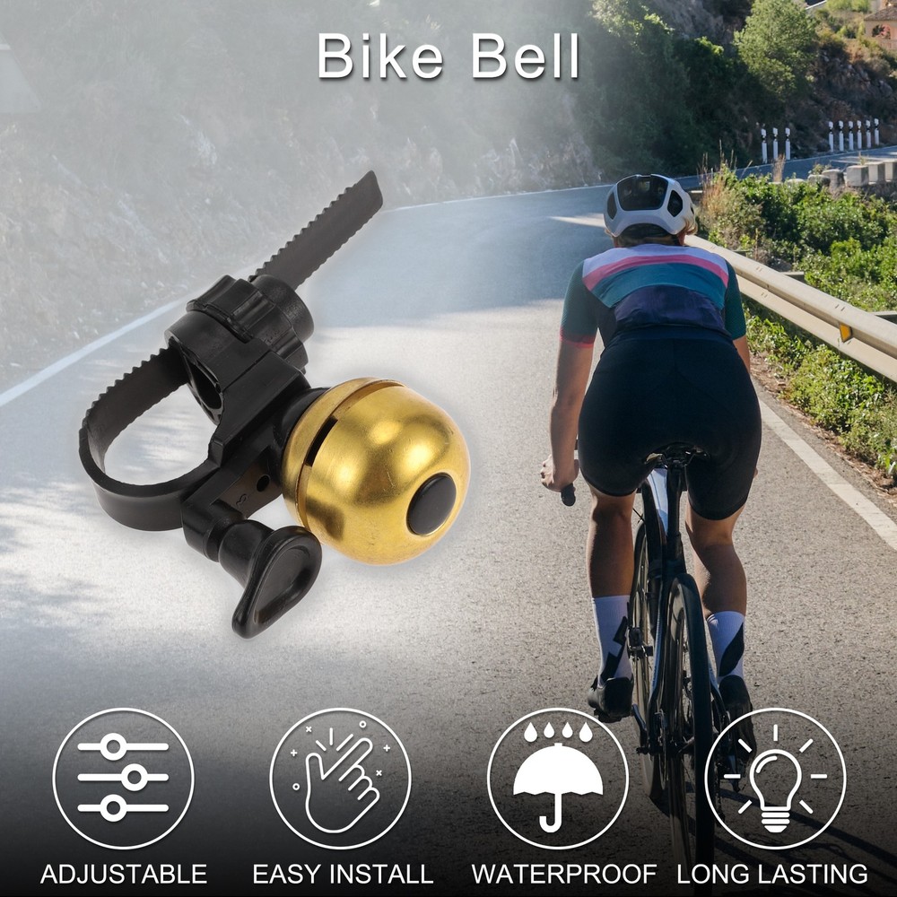 Bicycle Trigger Bell Retro Crisp Ringing Quick Release Design Gold Tone