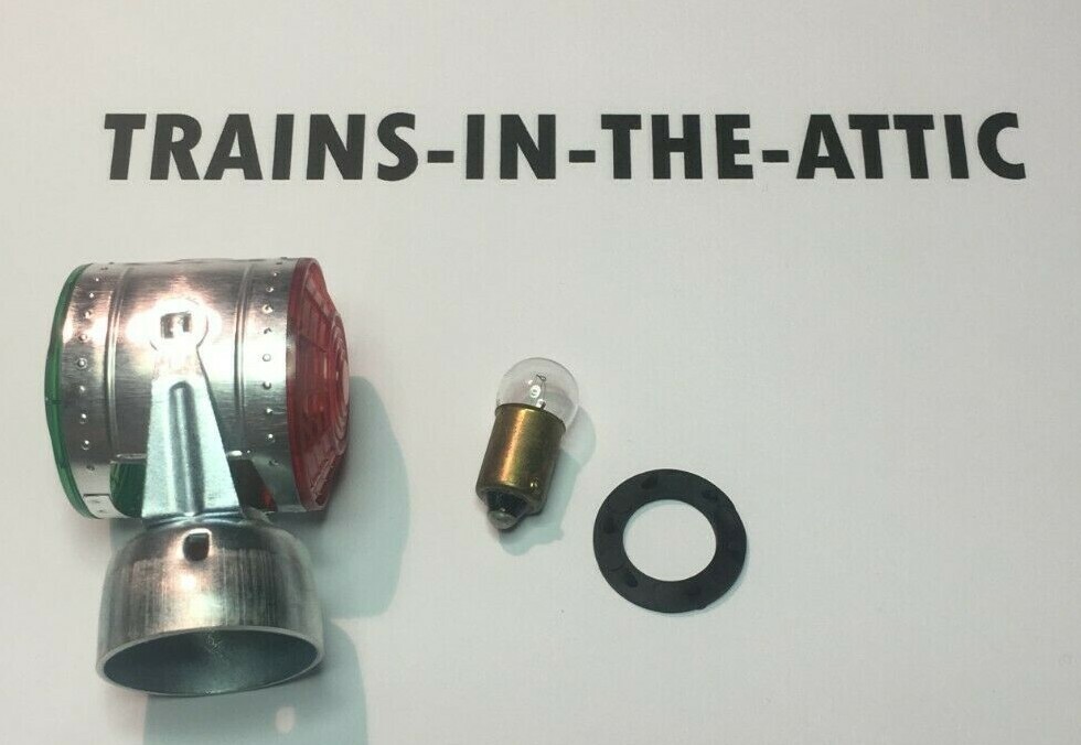 LIONEL 494 BEACON KIT BEACON BRACKET/ BEACON TOP/CORRECT BULB & DRIVE WASHER NEW