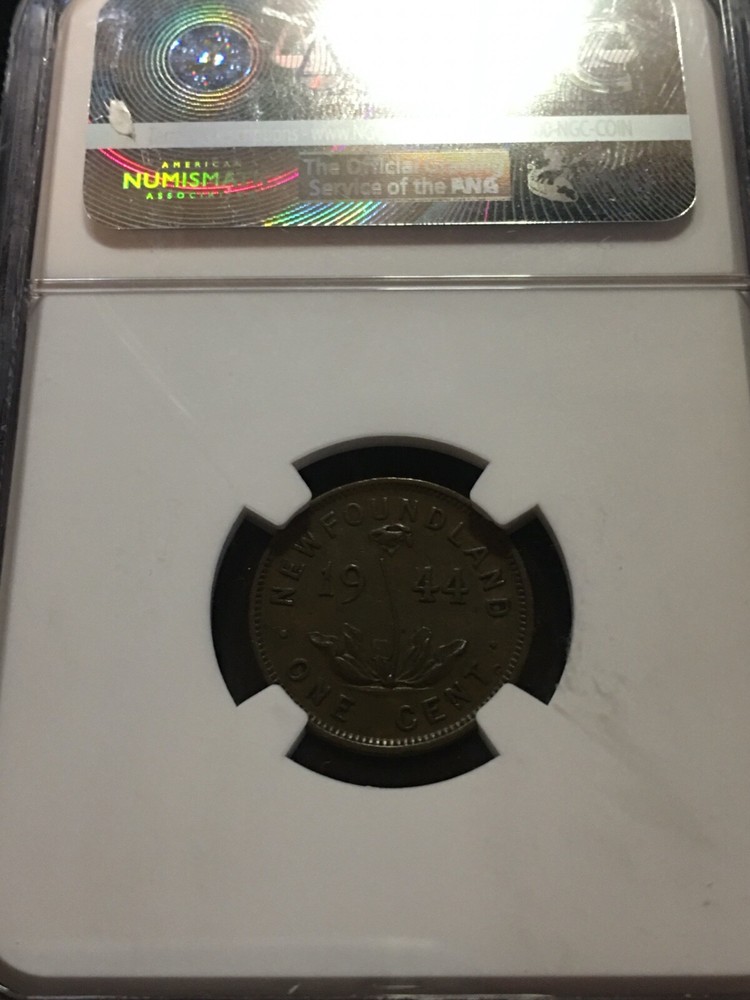 1944c NGC Graded Newfoundland Small Cent 1¢**EF-45** Cert# 040