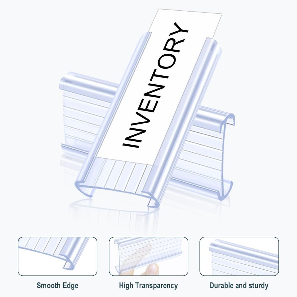 100Pcs Wire Shelf Label Holders with Label Paper Inserts