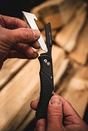 3" Razor-Work Folding Utility Knife - Replaceable Blades, Pocket Clip, 3X Sharp