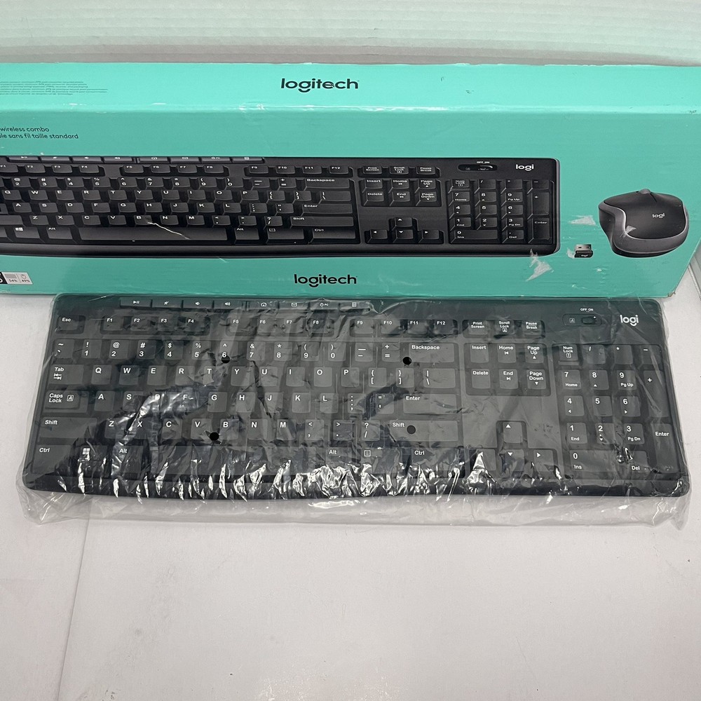 Logitech MK270 Wireless Keyboard and Mouse Combo Black USB Receiver - Open Box