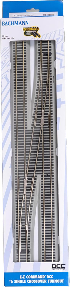 Trains - E-Z COMMAND DCC EQUIPPED #6 SINGLE CROSSOVER TURNOUT - RIGHT - NICKEL S