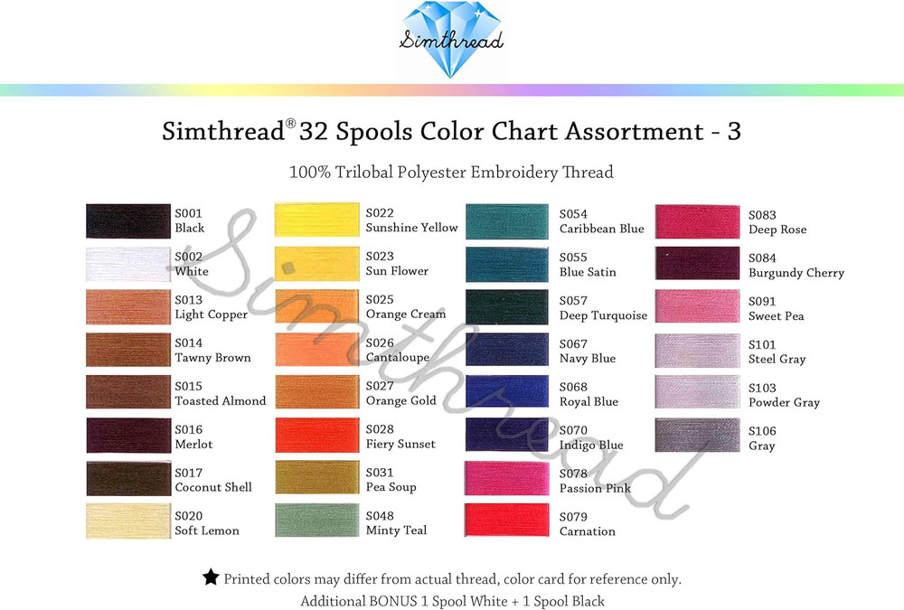 32 Spools Polyester Embroidery Machine Thread Kit 500M Each Assorted Colors