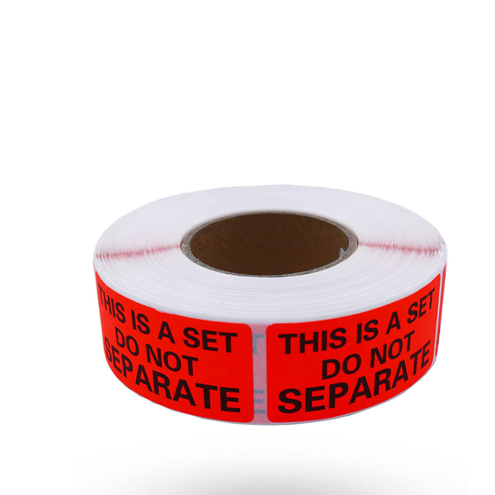 Packaging Label 1"x2" Red Warning Stickers "This Is a Set Do Not Separate Labels