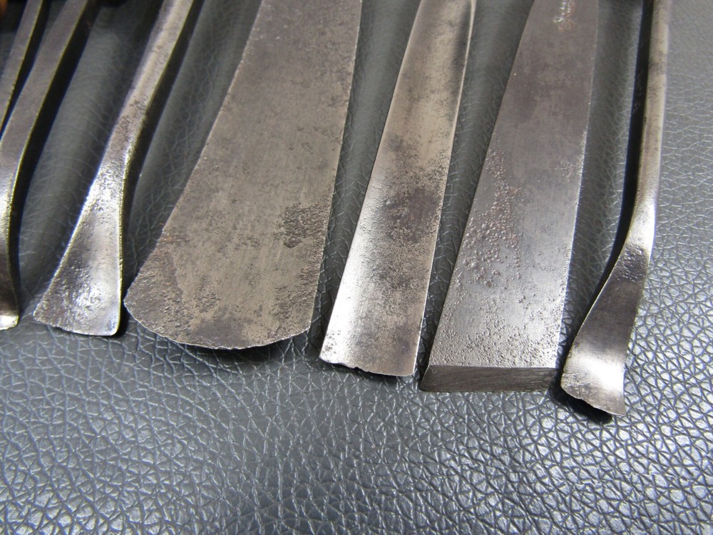 Vintage set of 12 carving gouges chisels old tools by Addis Herring Etc