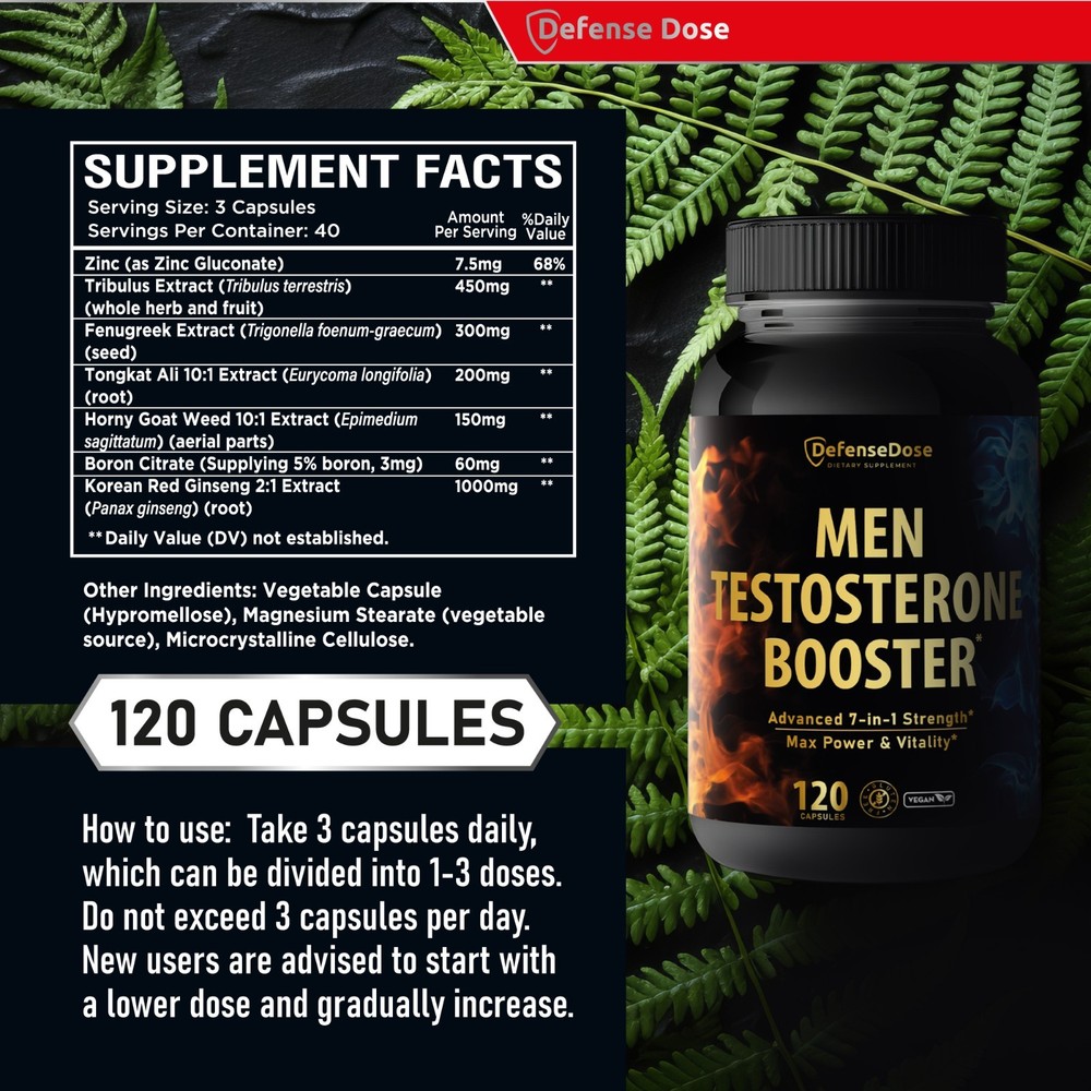 Defense Dose Testosterone Libido Booster Supplement for Men