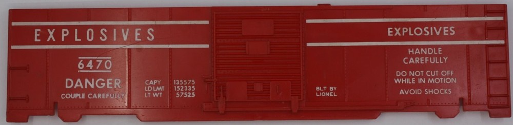 Lionel 6470-12 Red Exploding Box Car Non-Target Side