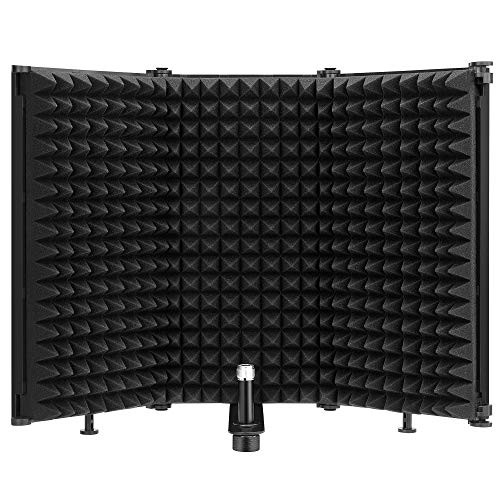 Microphone Isolation Shield, Foldable Mic Shield with Triple Sound