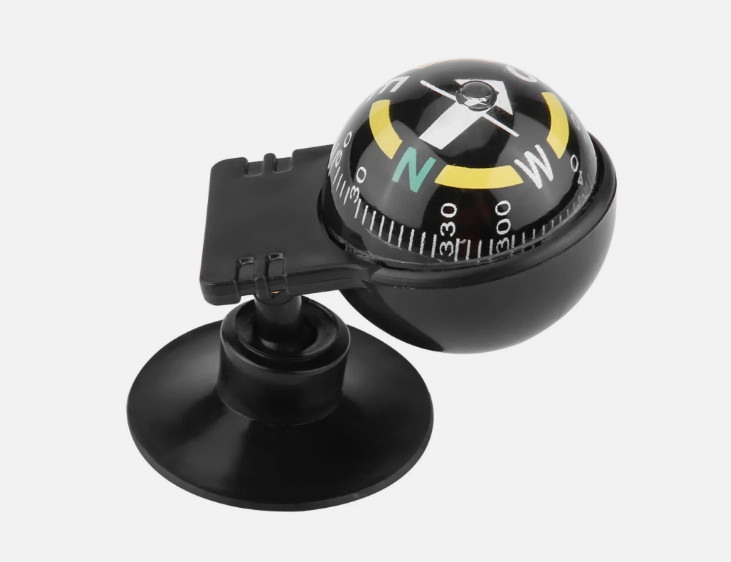 Car Compass Automotive Compass Ball Adjustable Dashboard Mounted for Hiking