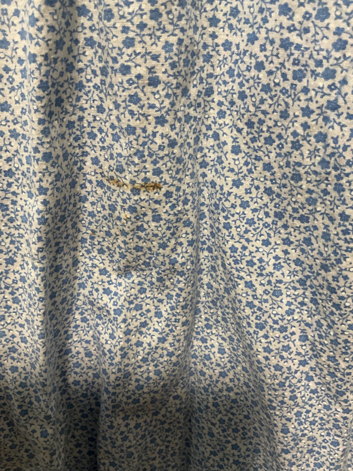 NATIVE AMERICAN PLAINS BLUE CALICO COTTON CAMP DRESS