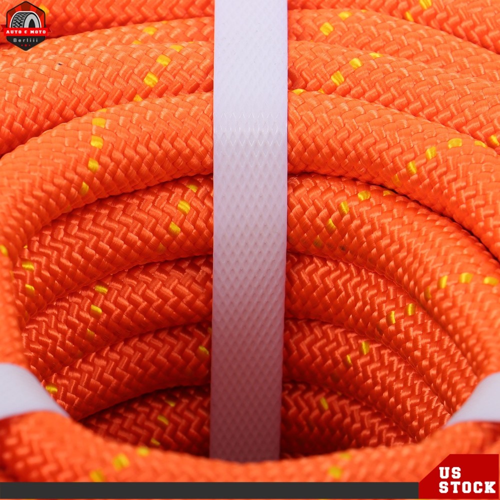 1/2"×125' Double Braid Nylon/Polyester Arborist Rope Pulling Rigging Line Orange