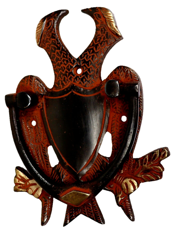 Handcrafted Solid Brass Red Eagle Two Face Shape Victorian Repro Door Knocker