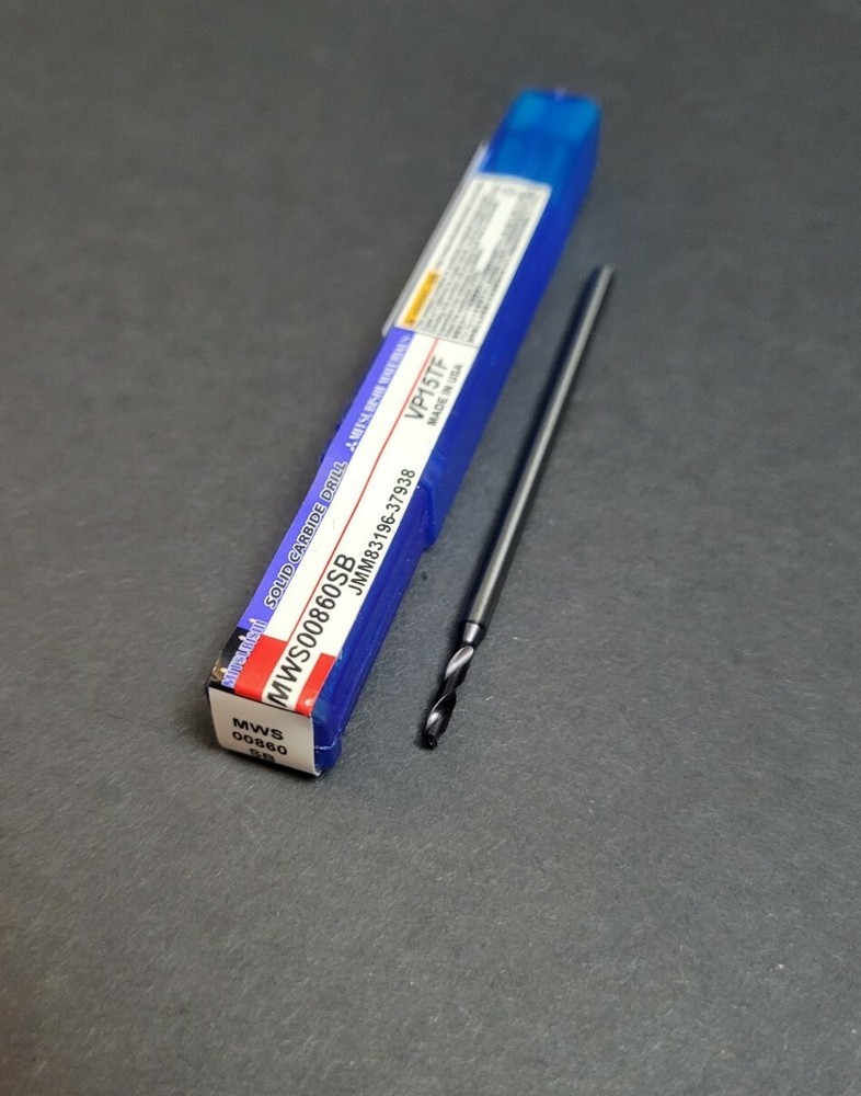 Mitsubishi .086" Solid Carbide Drill Micro MWS Coolant Th. MWS00860SB Machinist
