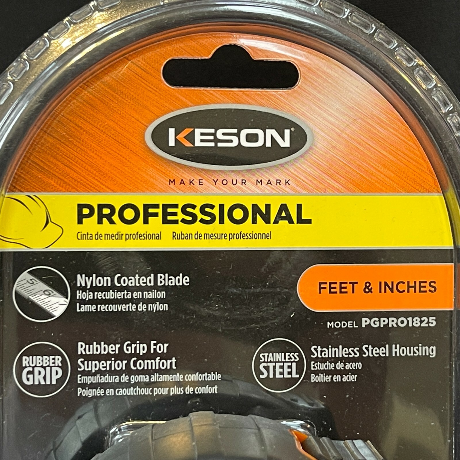 Keson Professional 25 Ft Tape Measure, 1 In Blade Pgpro1825v 25' Measuring Tape