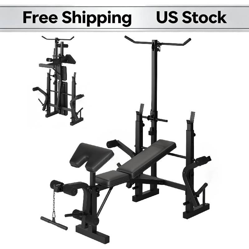 Foldable Adjustable Workout Bench All-in-One Versatile for Home Gym Use