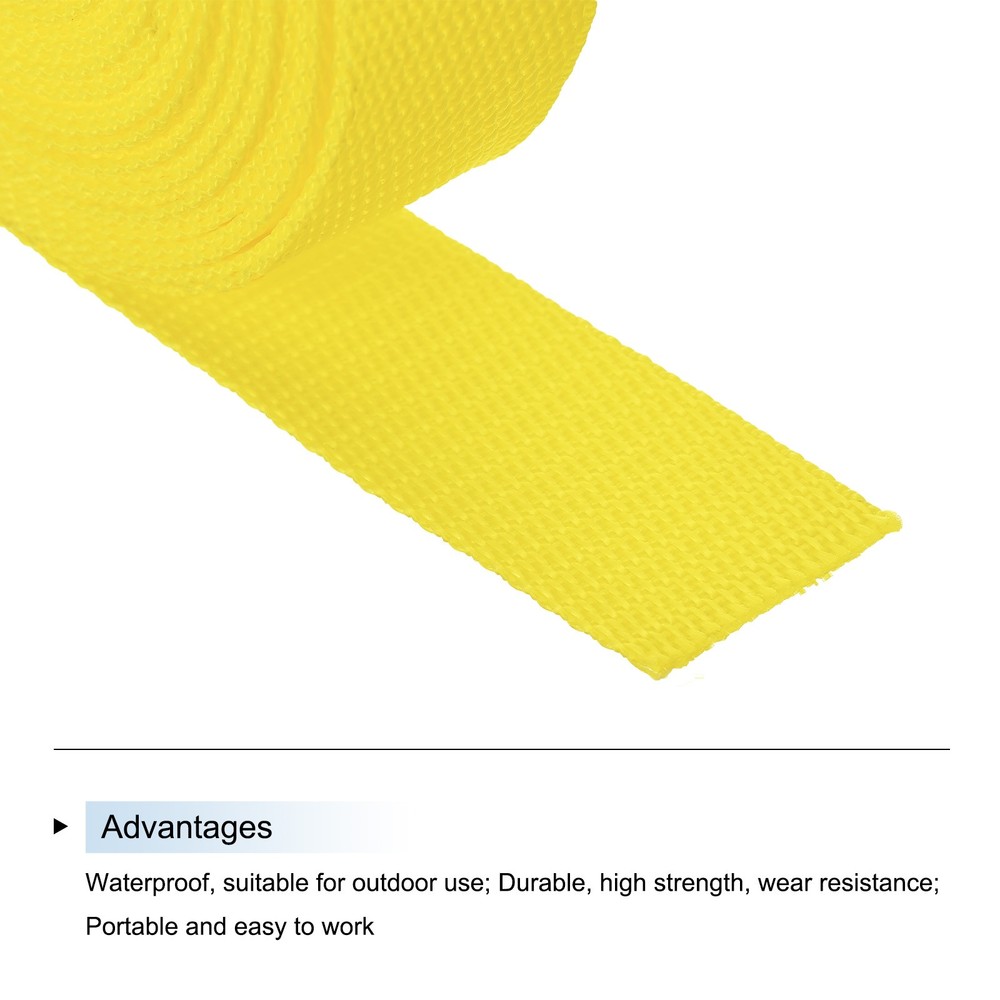 Lightweight Polypropylene Webbing Strap 3.8cm 10 Yard Lemon Yellow