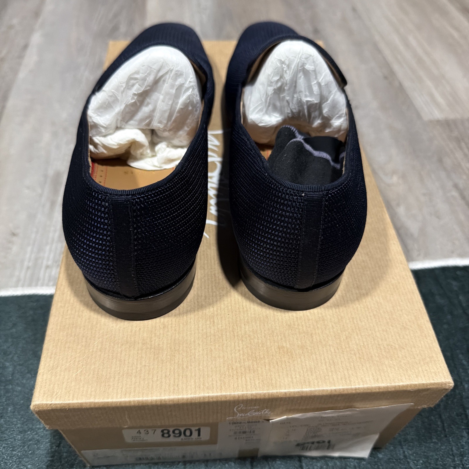 Christian Louboutin Dandelion Navy Nylon Canvas Loafers EU 41.5 EU/8.5 US