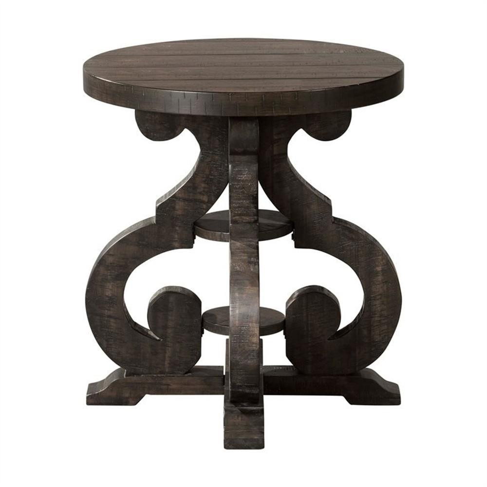 Bowery Hill Transitional Solid Wood End Table in Smokey Walnut Brown