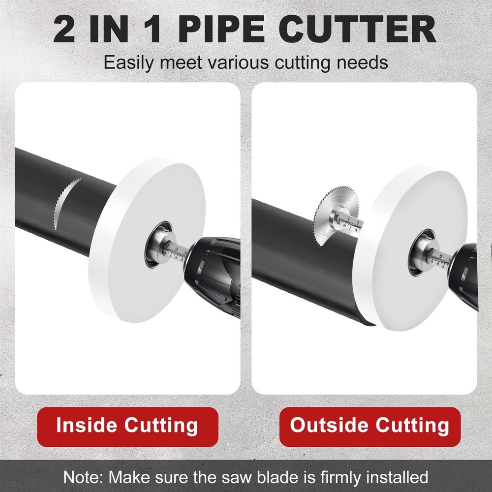 Inside Pipe Cutter for PVC Pipe Cutter Tool with 4" Scale Adjustable Depth Gauge