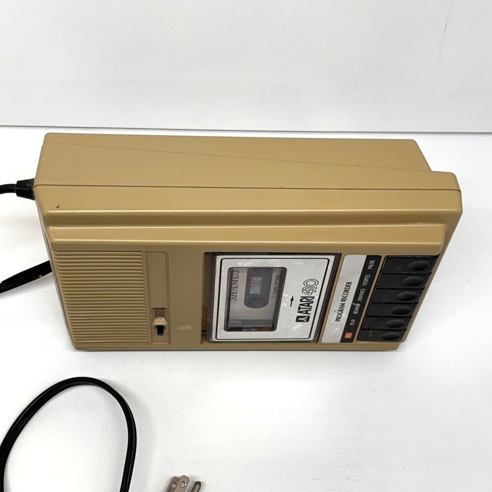 1980s Atari 410 Cassette Program Recorder & Shamus Atari Cassette Game- Untested