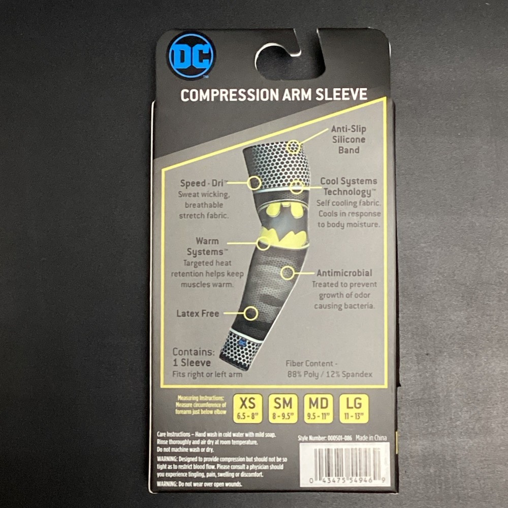 Batman Compression Arm Sleeve Size Licensed DC Comics X-SMALL Size