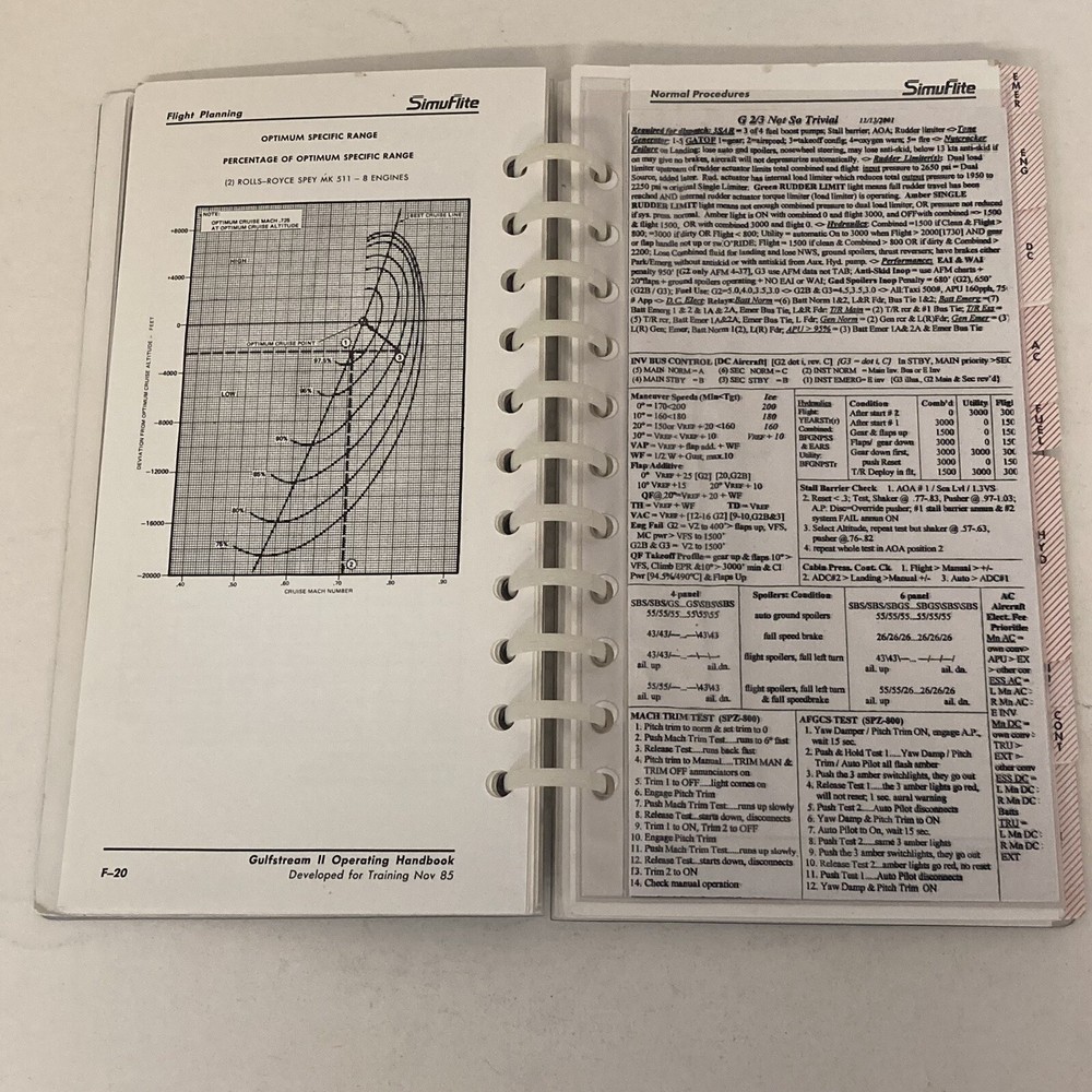 Gulfstream II Operating Handbook, SimuFlite 2000