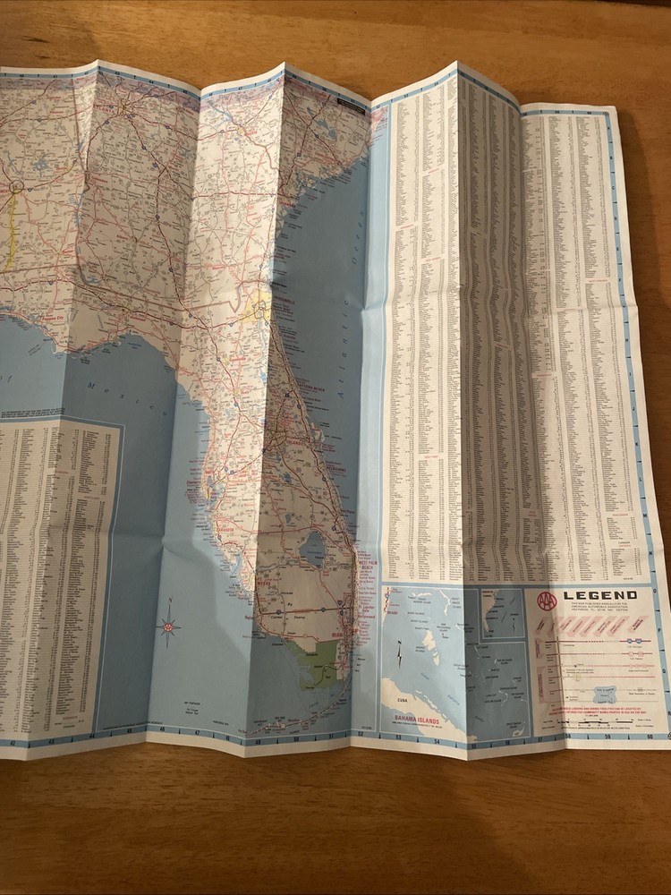 AAA Southeastern States Paper Map 1997