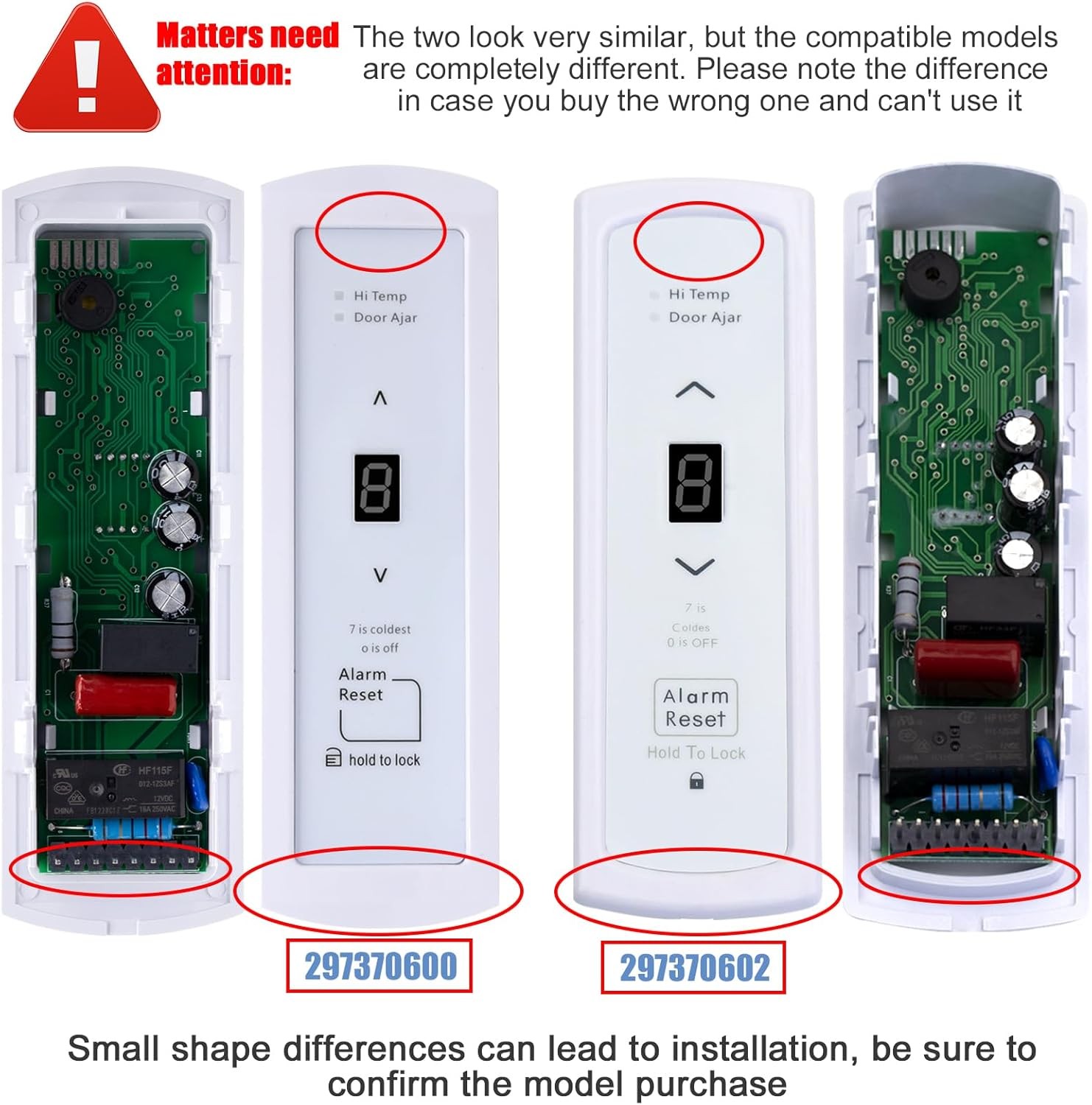 297370602 Freezers Electrical Control for Frigidaire/Electrolux 3.5"L x 1.8"W