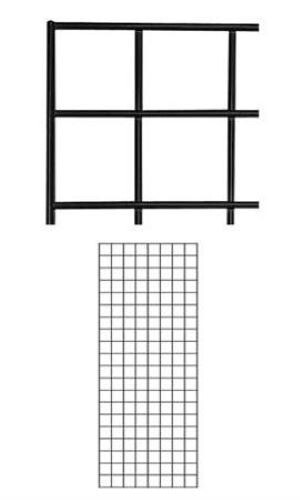 Wire Grid Triangle Tower Display Rack Casters Rolling Castors Black 2' x 5 ½' H