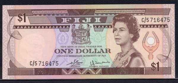 FIJI, P-76a, 1 DOLLAR, 1980, UNC