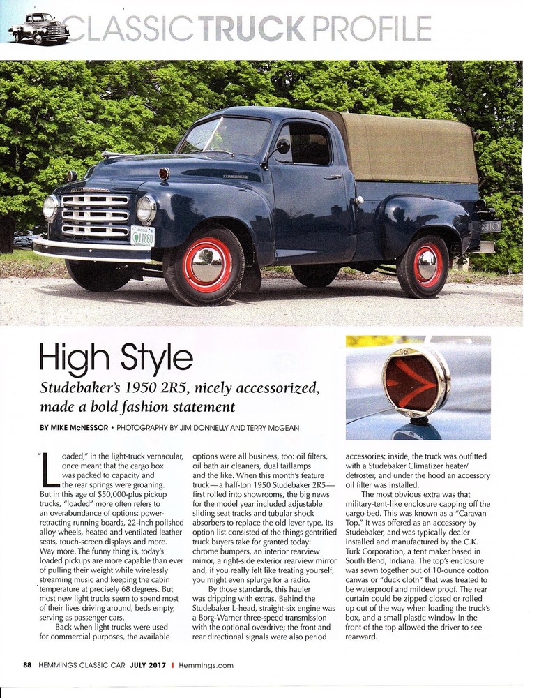 1950 STUDEBAKER 2R5 TRUCK ~ NICE 3-PAGE ARTICLE / AD
