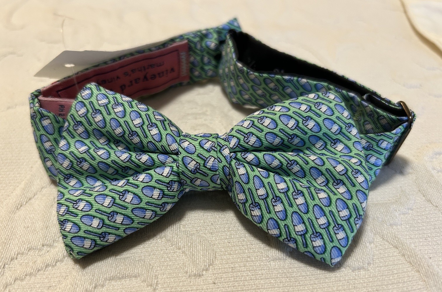 NWT Vineyard Vines Boys Silk Bow Tie Buoys Green Blue New