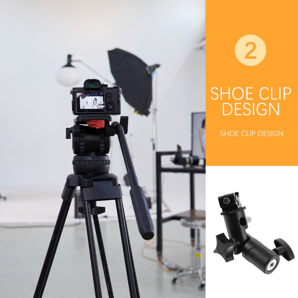 Umbrella Swivel Holder E Type Professional Photography Flash Light Bracket