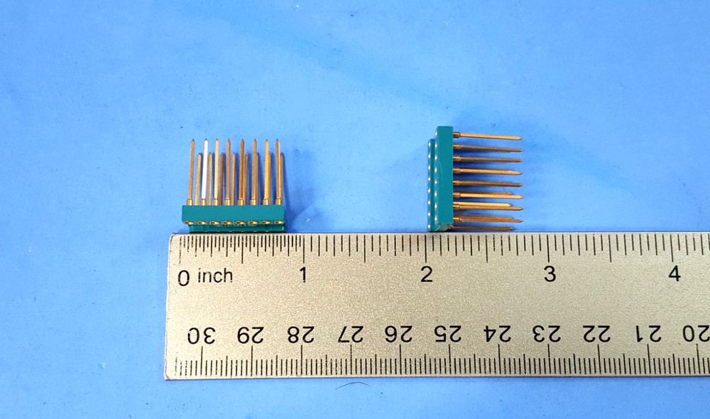 2pcs- IC Socket, 16PIN, GOLD, 0.3", AUGAT, Wire Wrap