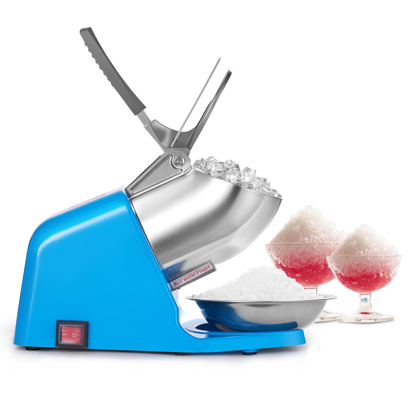 Uimoso Electric Ice Crusher 286LBS/H Shaved Ice Machine for Commercial Use, Blue