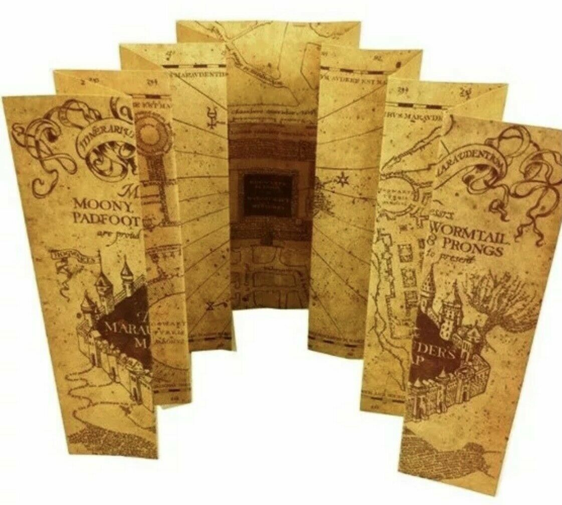 Harry Potter Marauders Map Hogwarts School of Witchcraft & Wizardry