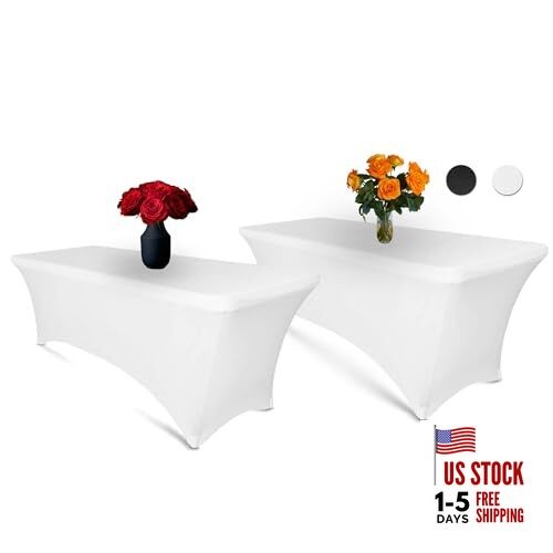 Luxury Collection 6ft Tablecloth Rectangular Spandex Linen - Table Cloth White