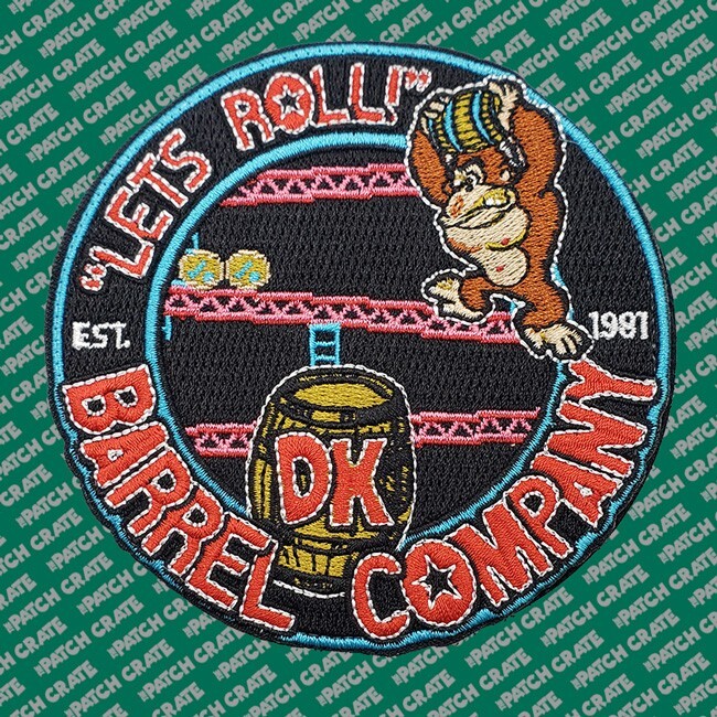 RARE Set of 5 Patch Crate Classic Arcade Game Patches 2pc Hook/Loop Backing