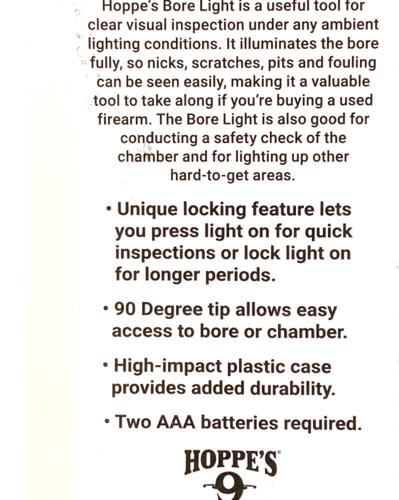 Hoppe's Bore Light Illuminated Fiber Optic - BRL1