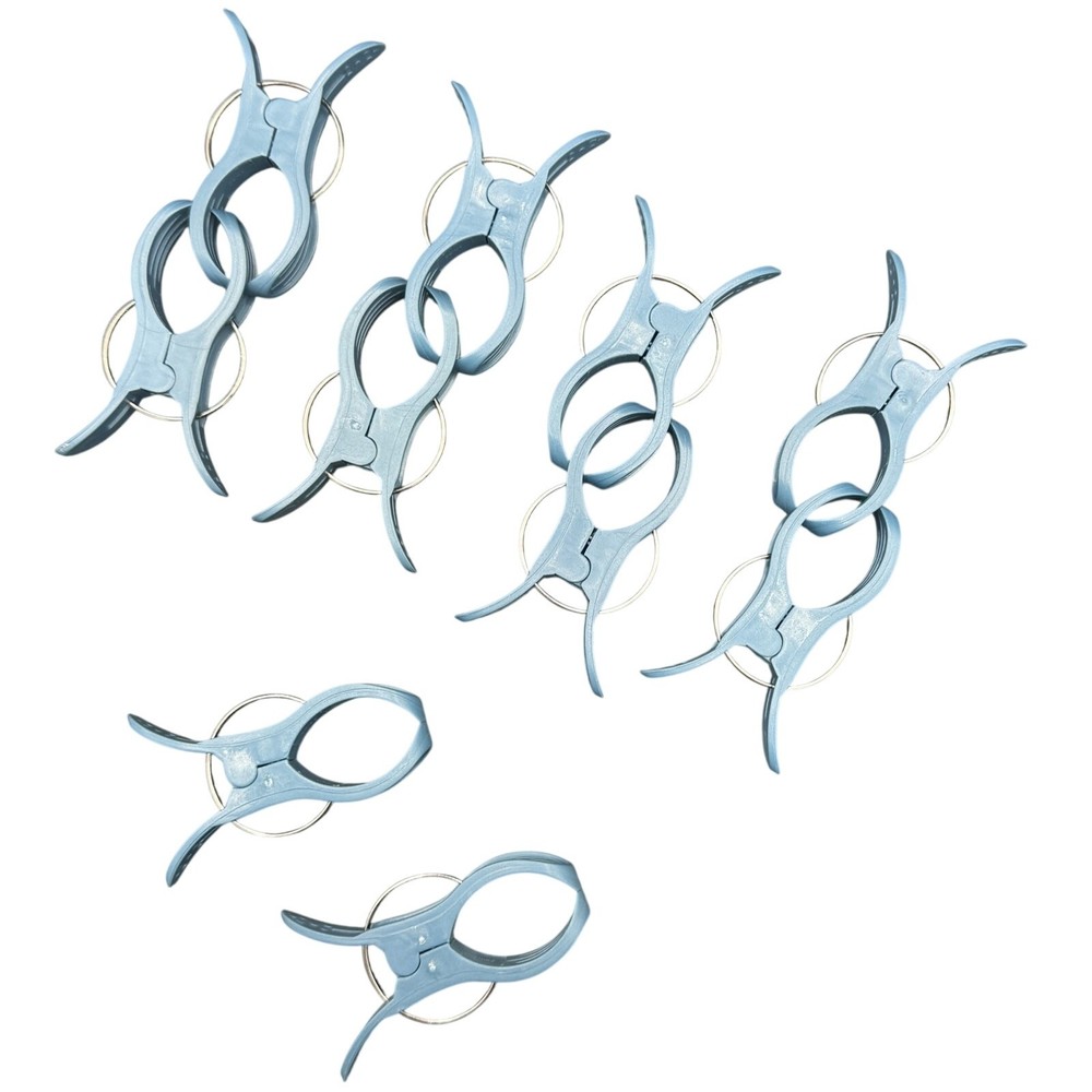 🔧 Blue Plastic Utility Clips Ring Grip Tool Set Multi Purpose Organizer Lot