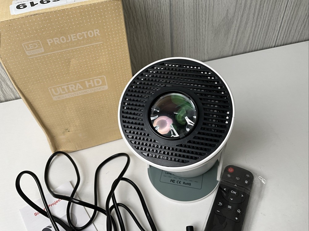 Mini Projector with WIFI 6 and Bluetooth 4K 1080P Support Portable - White