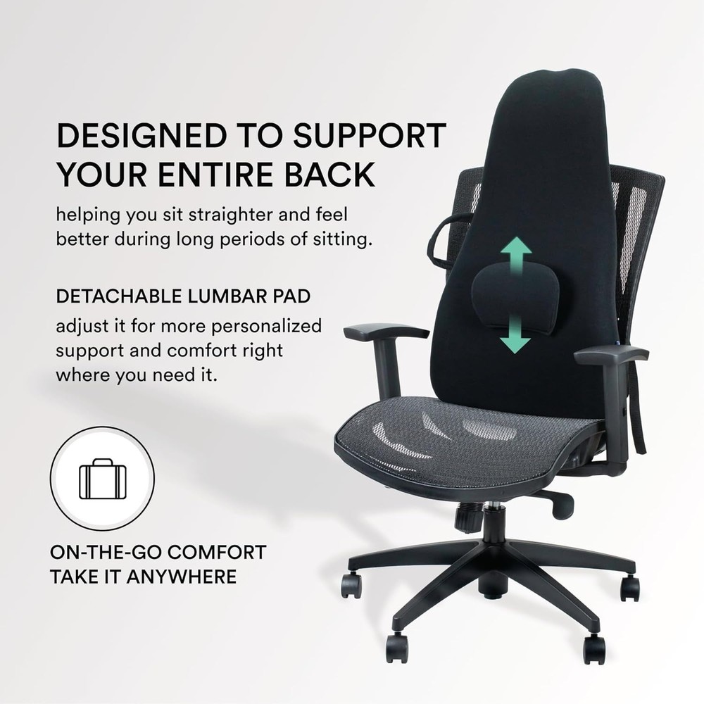 Highback Backrest Support - Extra Tall Padded Seat Cushion and Lumbar Support...