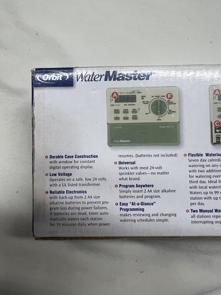 Orbit 57114 Water Master 4 Station Automatic Sprinkler System Timer Model