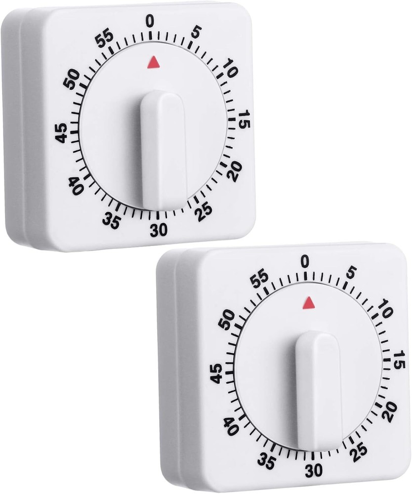 2Pcs Kitchen Cooking Timer Clock Mechanical Alarm 60 Minutes Count Down Counter