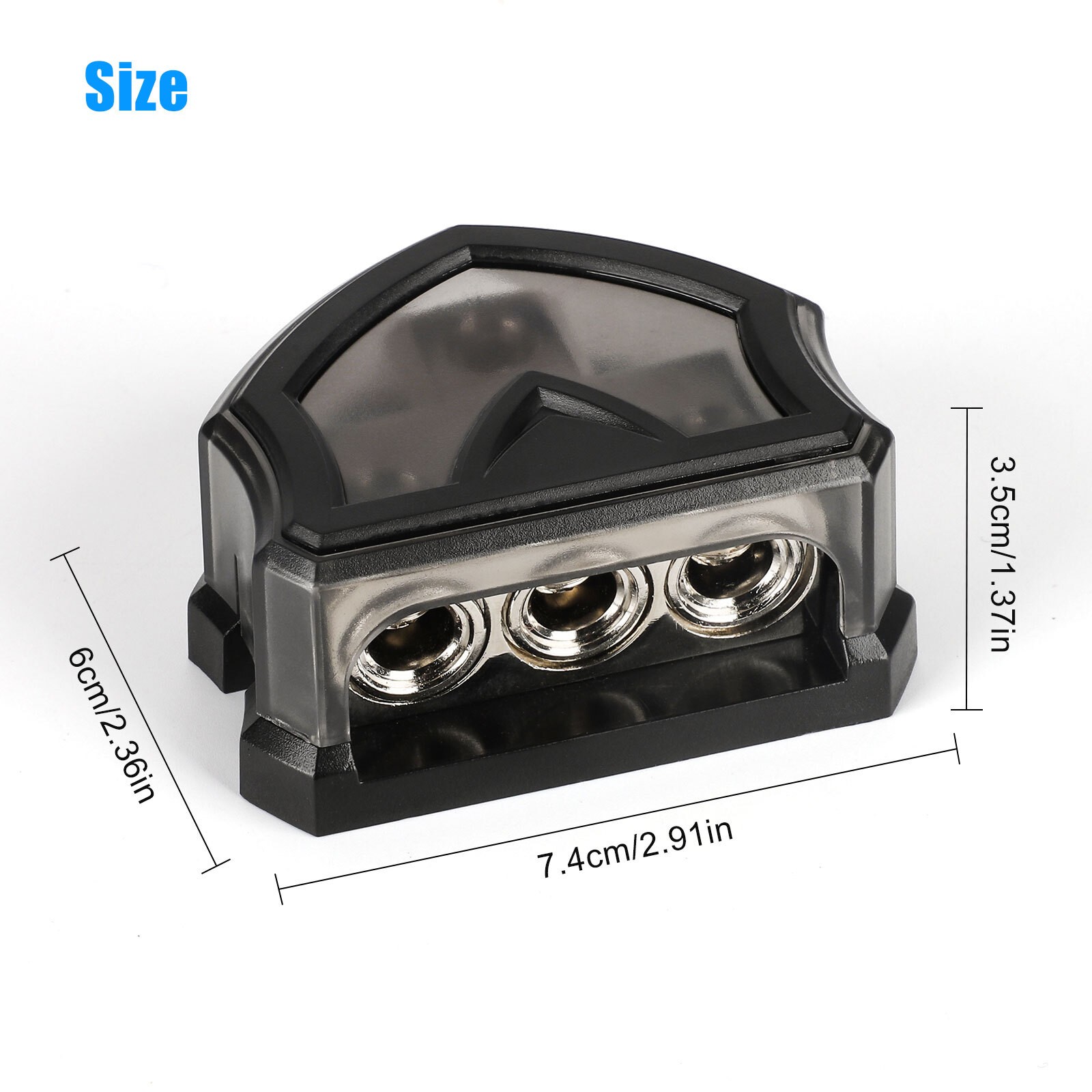 2pcs 3-Way Distribution Block 0 Gauge in Car Audio Amp Power Ground Distributor