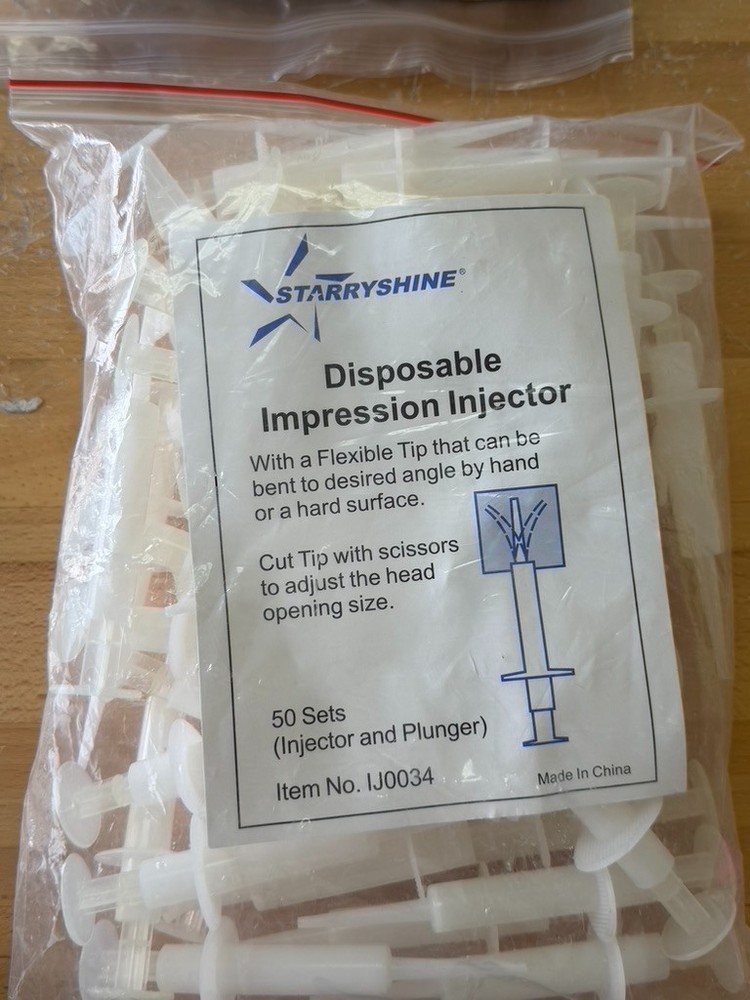 Disposable Impression Syringes, 5 ml, 50/Pk. Bendable Tip